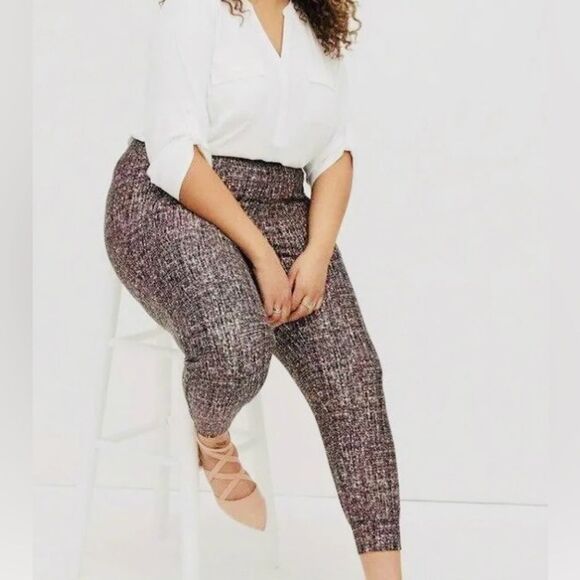 Torrid Plus Size Relaxed Fit Tweed Patterned Joggers 5 - Picture 1 of 8